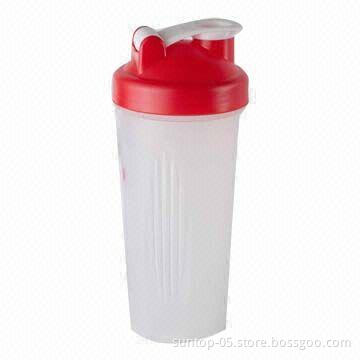 Plastic shaker bottle with blender ball